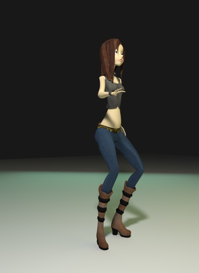 Cute Girl Cartoon Character - Rigged & Textured preview image 7